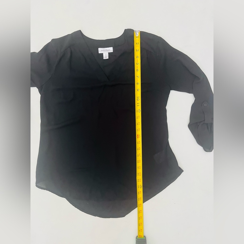 Motherhood Maternity Black 3/4 sleeve sheet top size small - Picture 4 of 6